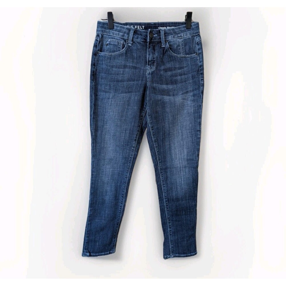 Laurie Felt Classic Boyfriend Jeans Womens 00P Blue Stretch Petite Denim